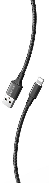 Кабель для зарядки и передачи данных S14 Lightning черный, 3 А, 2 м, Smartbuy (iK-522-S14b)