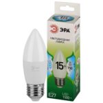 Лампочка светодиодная ЭРА GREEN LINE LED B35-15W-840-E27 GL E27 15 Вт свеча яркий белый свет