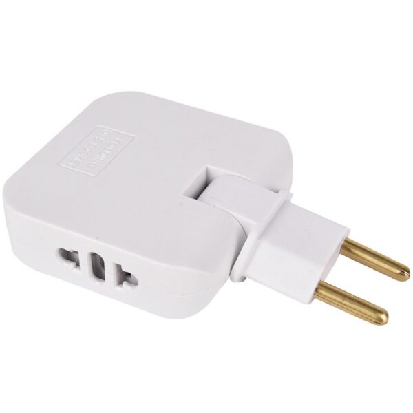 Разветвитель сетевой плоский поворотный, 2 гнезда+USB+TypeC без заземления 10А 250B, белый (SBE-10-A08w-4)