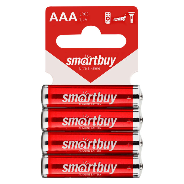 Батарейка алкалиновая с подвесом Smartbuy LR03/4SB (60/720) (SBBA-3A04SB)