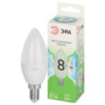 Лампа светодиодная ЭРА GREEN LINE LED B35-8W-840-E14 GL E14 8 Вт свеча яркий белый свет