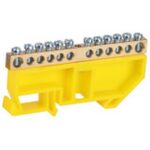 Шина ЭРА NO-224-91 PE земля на DIN-изоляторе ШНИ-6х9-12-Д-желтый
