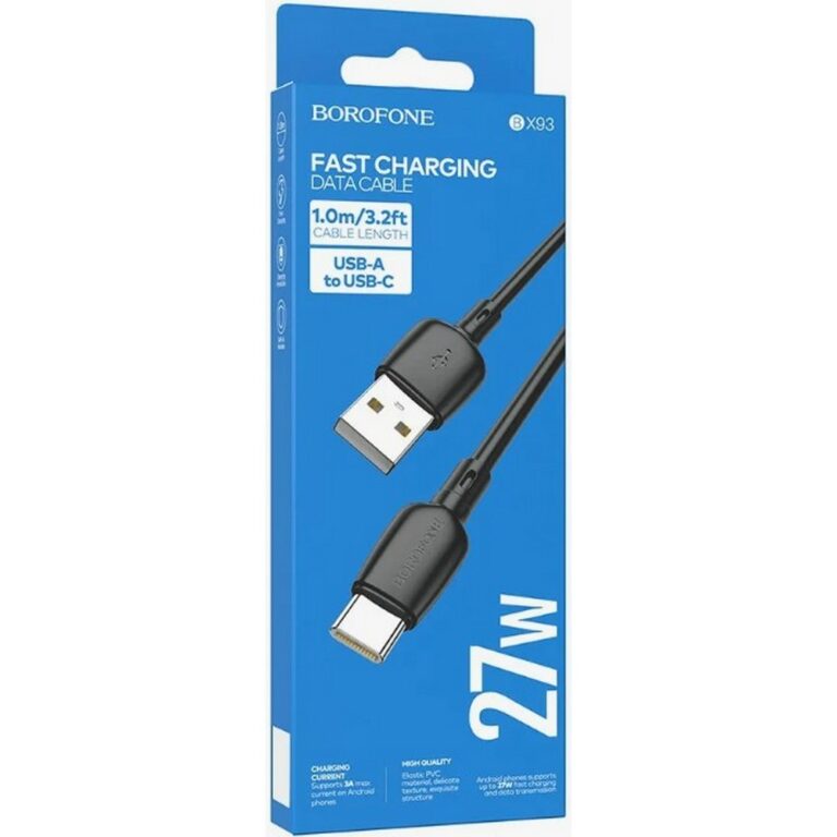 BOROFONE BX93/ USB кабель Type-C/ 1m/ 3A/ Black