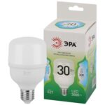 Лампа светодиодная ЭРА GREEN LINE LED POWER T70-30W-840-E27 GL 30Вт колокол яркий белый свет Е27