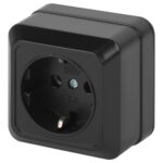 Розетка Intro Quadro 2-202-05 с заземлением 2P+E Schuko 16А-250В IP20 ОУ антрацит