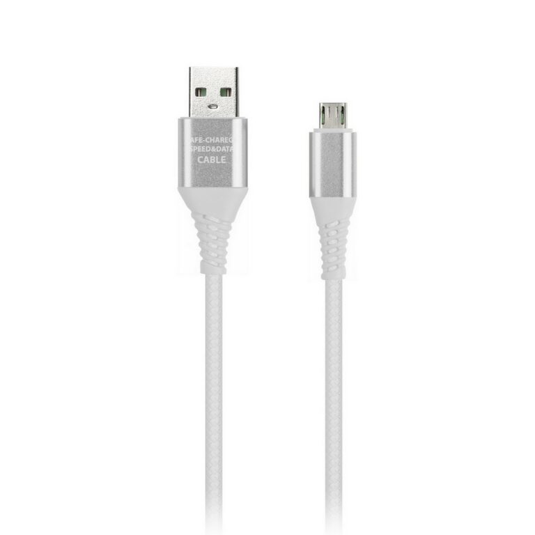 Дата-кабель Smartbuy MicroUSB кабель в рез.оплет.Gear, 1м.мет.након.,