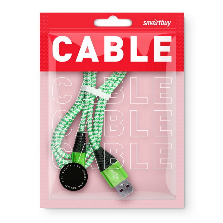 Дата-кабель Smartbuy MicroUSB HEDGEHOG зеленый 2 А, 1 м (iK-12HH green)/100