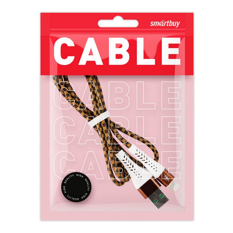 Дата-кабель Smartbuy 8pin CHESS коричневый, 2 А, 1 метр (iK-512CSS brown)/100