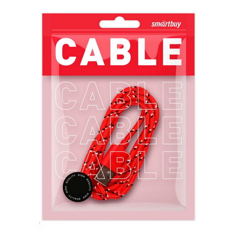 Дата-кабель Smartbuy USB - micro USB, нейлон, длина 1 м, красный (iK-12n red)