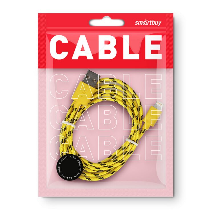 Дата-кабель Smartbuy USB - micro USB, нейлон, длина 1 м, желтый (iK-12n yellow)/500