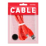 Дата-кабель Smartbuy USB - 8-pin для Apple, плоский, длина 1 м, красный (iK-512r red)/100