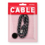 Дата-кабель Smartbuy USB - 8-pin для Apple, нейлон, длина 1 м, черный (iK-512n black)/100