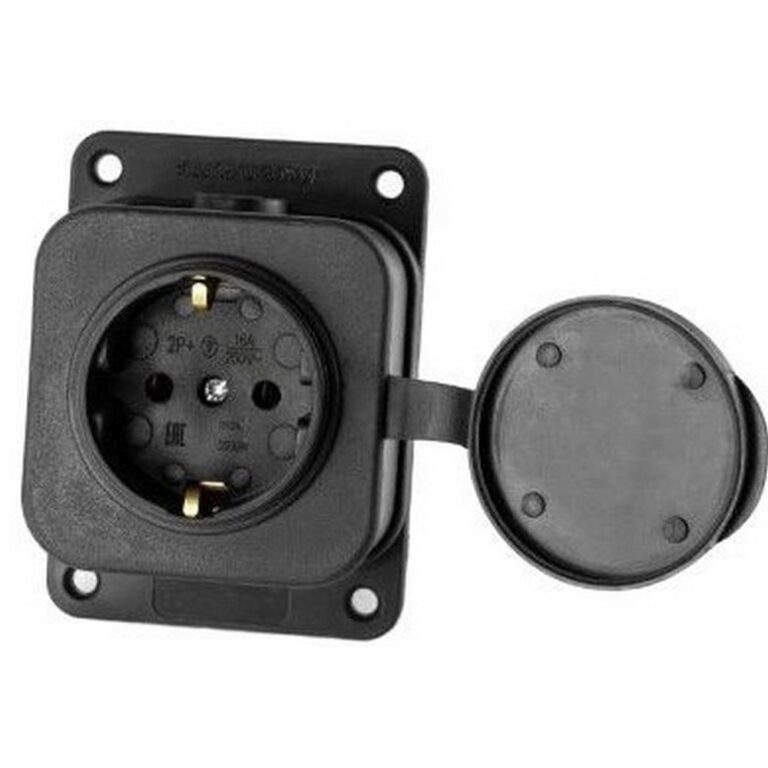 Розетка одинарная каучук 2P+PE 230V 16А IP54 DYNEL (1/16/192)