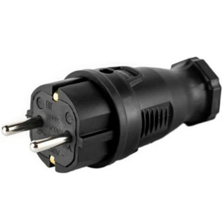 Вилка прямая каучук 2P+PE 230V 16А IP44 DYNEL (1/30/360)