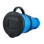 Розетка переносная с крышкой каучук 2P+PE 230V 16А IP44 синяя DYNEL