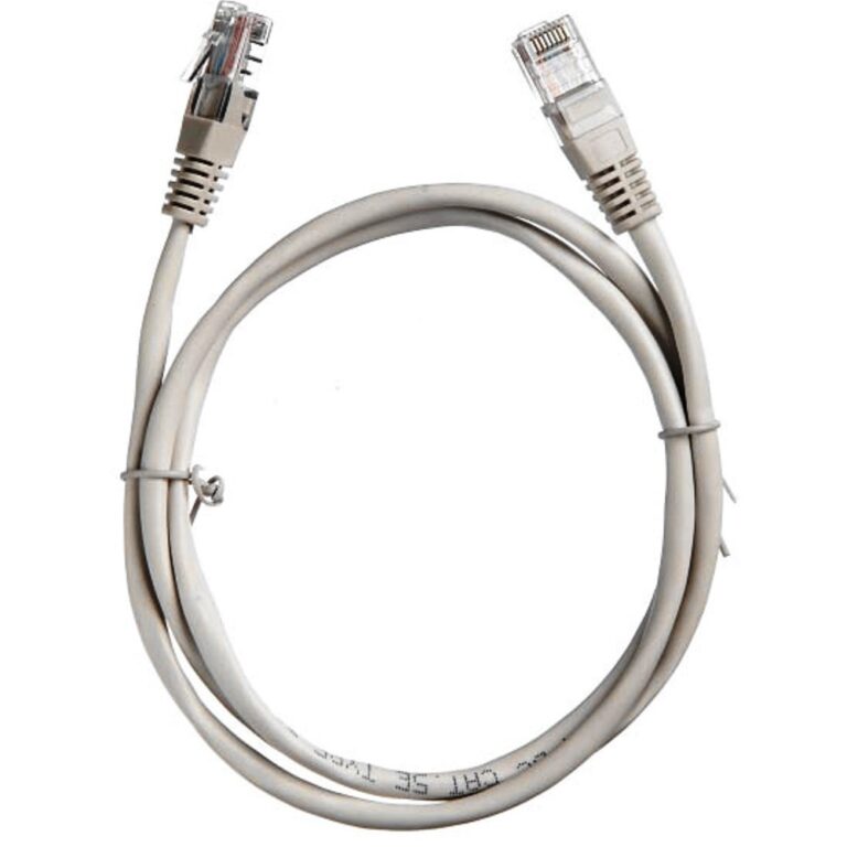 Патч-корд UTP4 cat 5e, 1,0м, ВС, LSZH, серый, литой коннектор