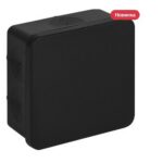 Распаячная коробка ЭРА KOR-100-100-50-9g-K-2MP-B двухкомпонентная HF стойкая к УФ 100х100х50мм черная ПМ IP66