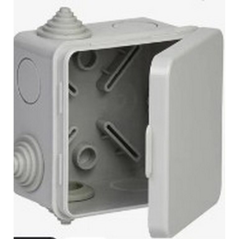 Коробка распределительная ОУ с откидной крышкой 80х80х50 мм, серая IP55 DYNEL
